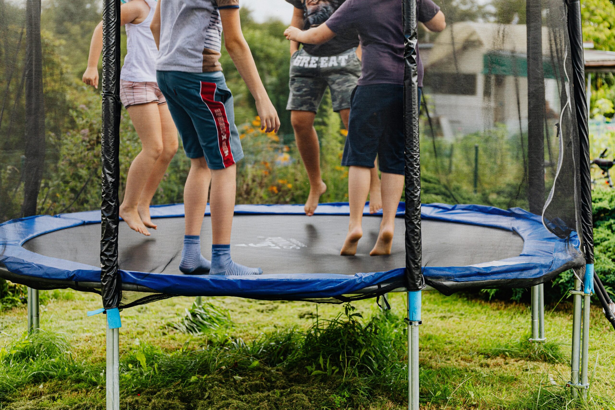 Warum wird der Rasen unter dem Trampolin gelb?