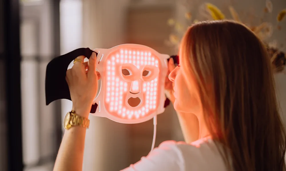 Rotlicht Maske Moderne Lichttherapie für die Hautpflege zuhause